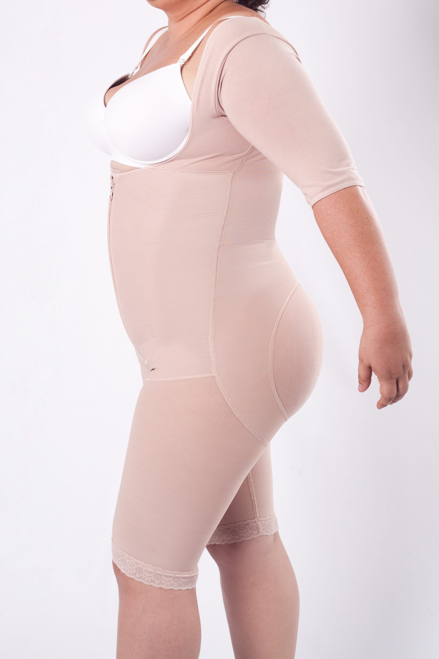 Girdless Body shaper with sleeves armholes and pantyhose